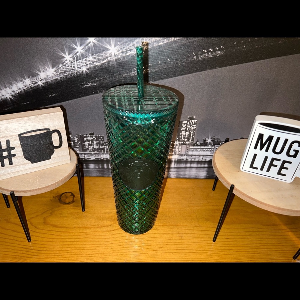 Starbucks 2022 Spring Emerald Green Jeweled Cold Cup Tumbler Venti